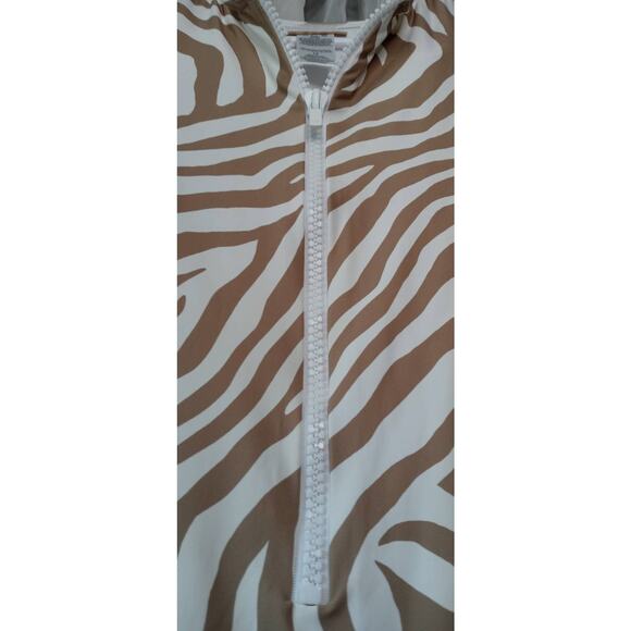 Michael Kors One Piece Short Sleeved Swim Suit Zebra Women's Size 12 - Picture 3 of 4